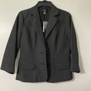 Spense Black Blazer With White Pin Dots Size Small NWT